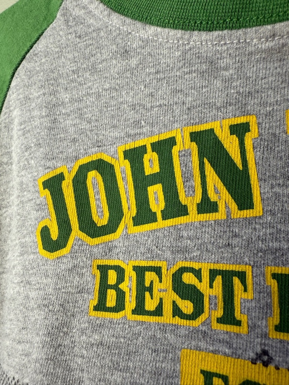 John Deere Green & Gray Raglan Long-Sleeve Tractor Tee - Picture 2 of 3
